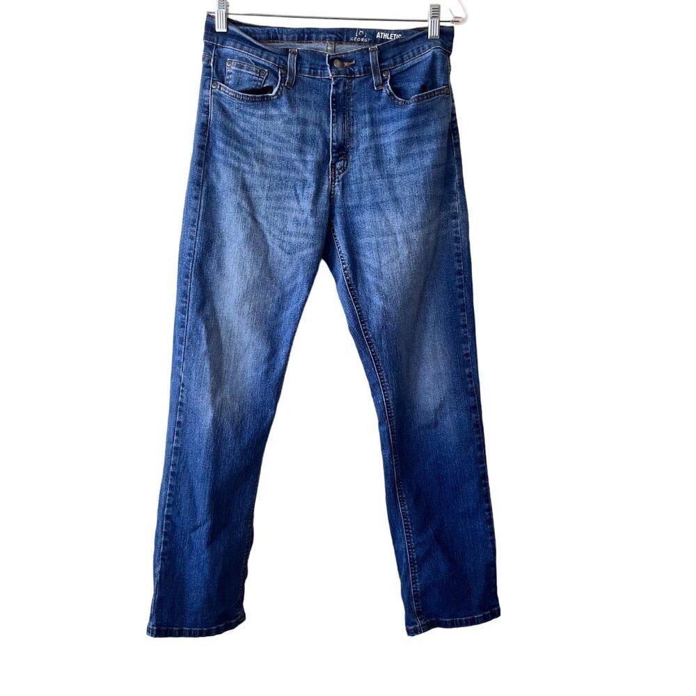 George Athletic Mens Blue Jeans Stretch Pants Size 29X30